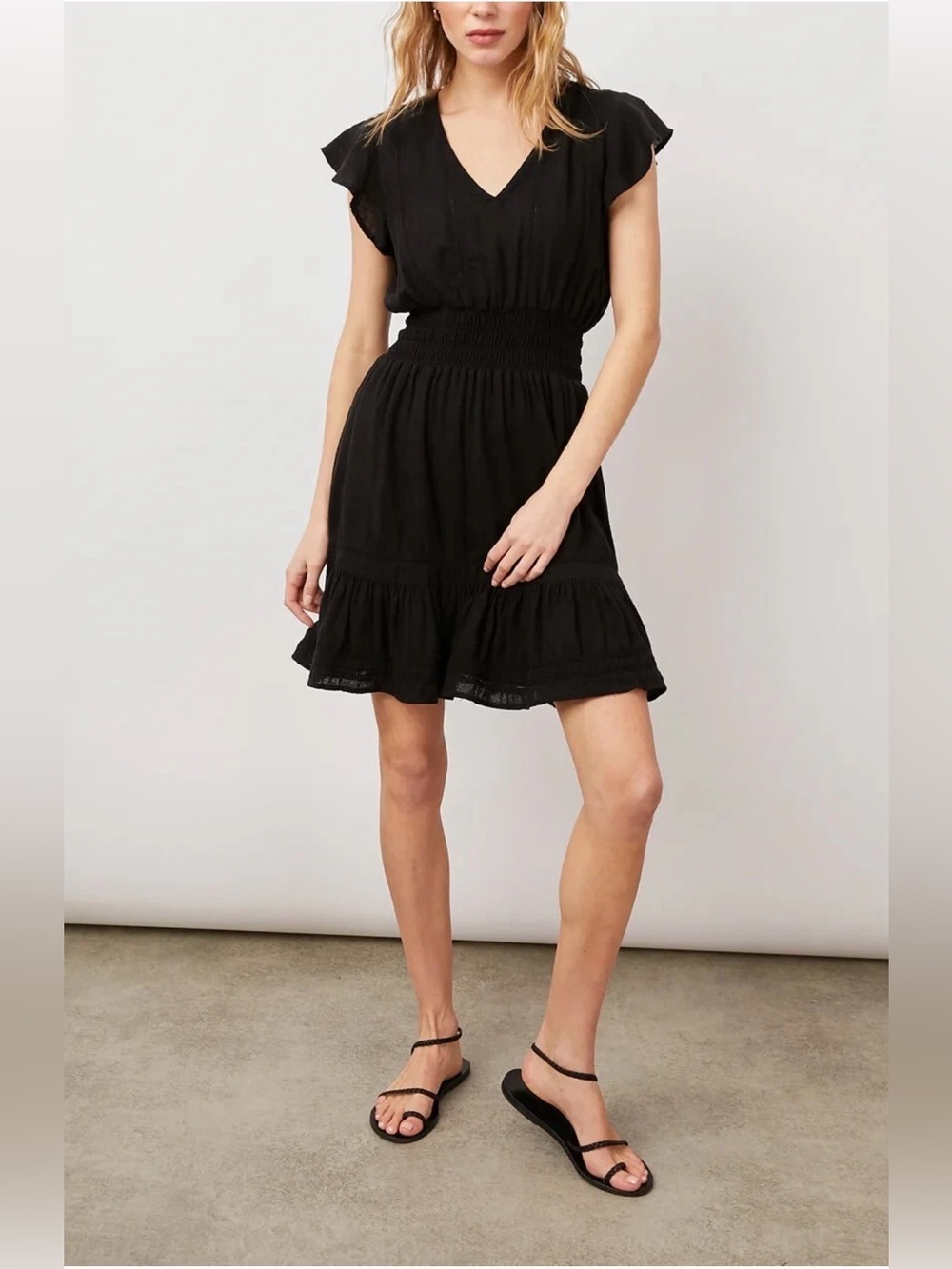 RAILS TARA - BLACK LACE DETAIL DRESS, size M,